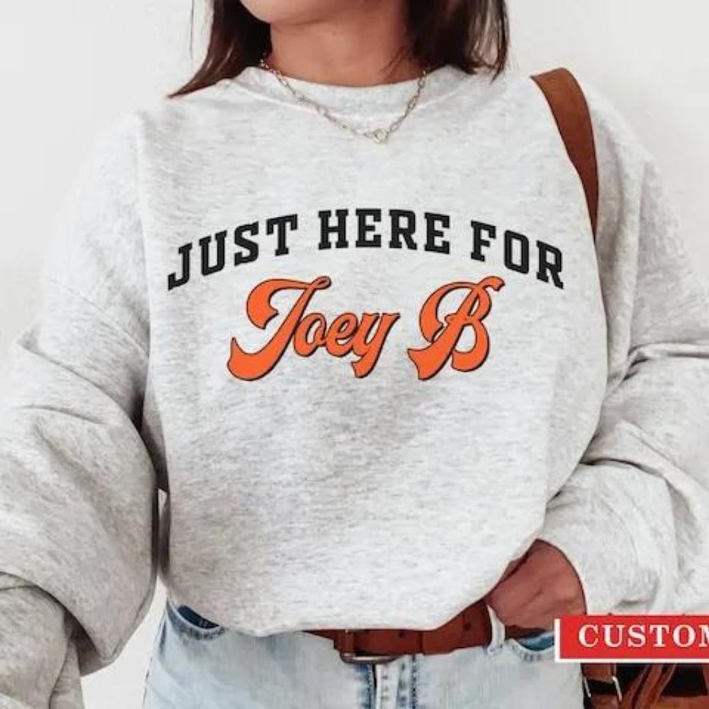 Just Here For Joey B Shirt, Cincinnati Football Crewneck Sweatshirt Bengal Sweat